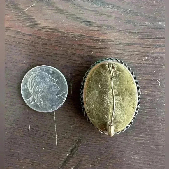 Antique Multi Colored Micro Mosaic Glass Flower Brooch Pin - Picture 3 of 3